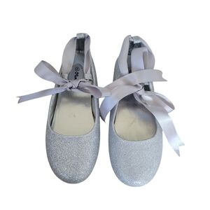 Olivia K Silver Ballerina Mary Jane Flats Shoes